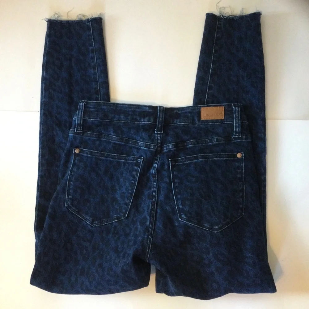 Judy Blue Los Angeles Patterned Denim Blue Jeans Skinny Fit Chic Size 5/27 - Picture 7 of 9